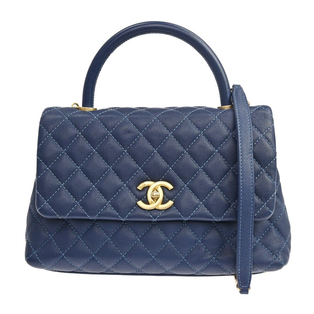 Chanel Coco Top Handle Quilted Caviar Medium